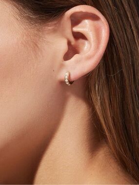 Ana Luisa Pearl Huggie Earrings and